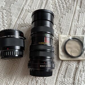 Vivitar 70-150 f/3.8 Close-Focusing Auto Zoom W/ Vivitar 2x Matched Multiplier..